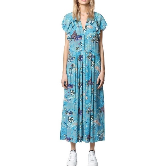 Zadig & Voltaire Ruskie Glam Rock Floral Maxi Dress size S - Picture 1 of 9